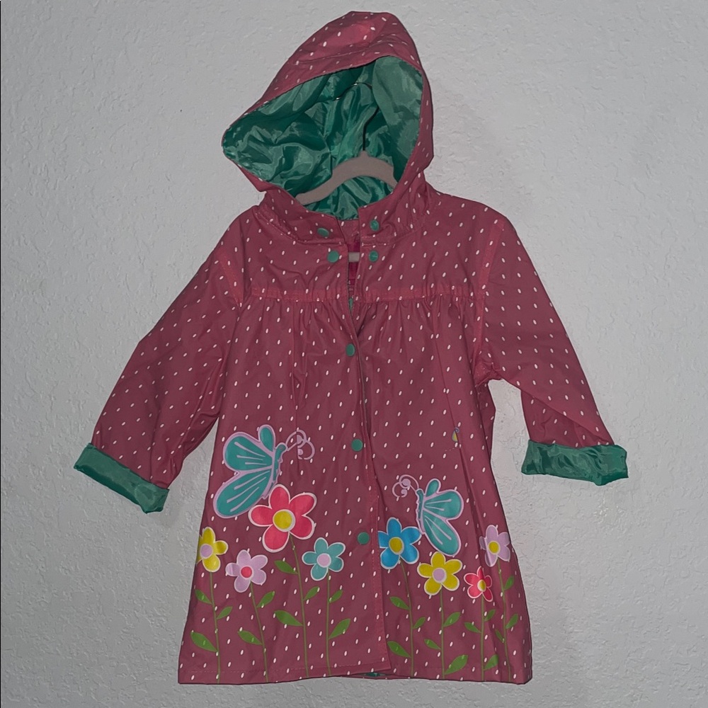 Wippette Pink and Teal Polka Dot Raincoat